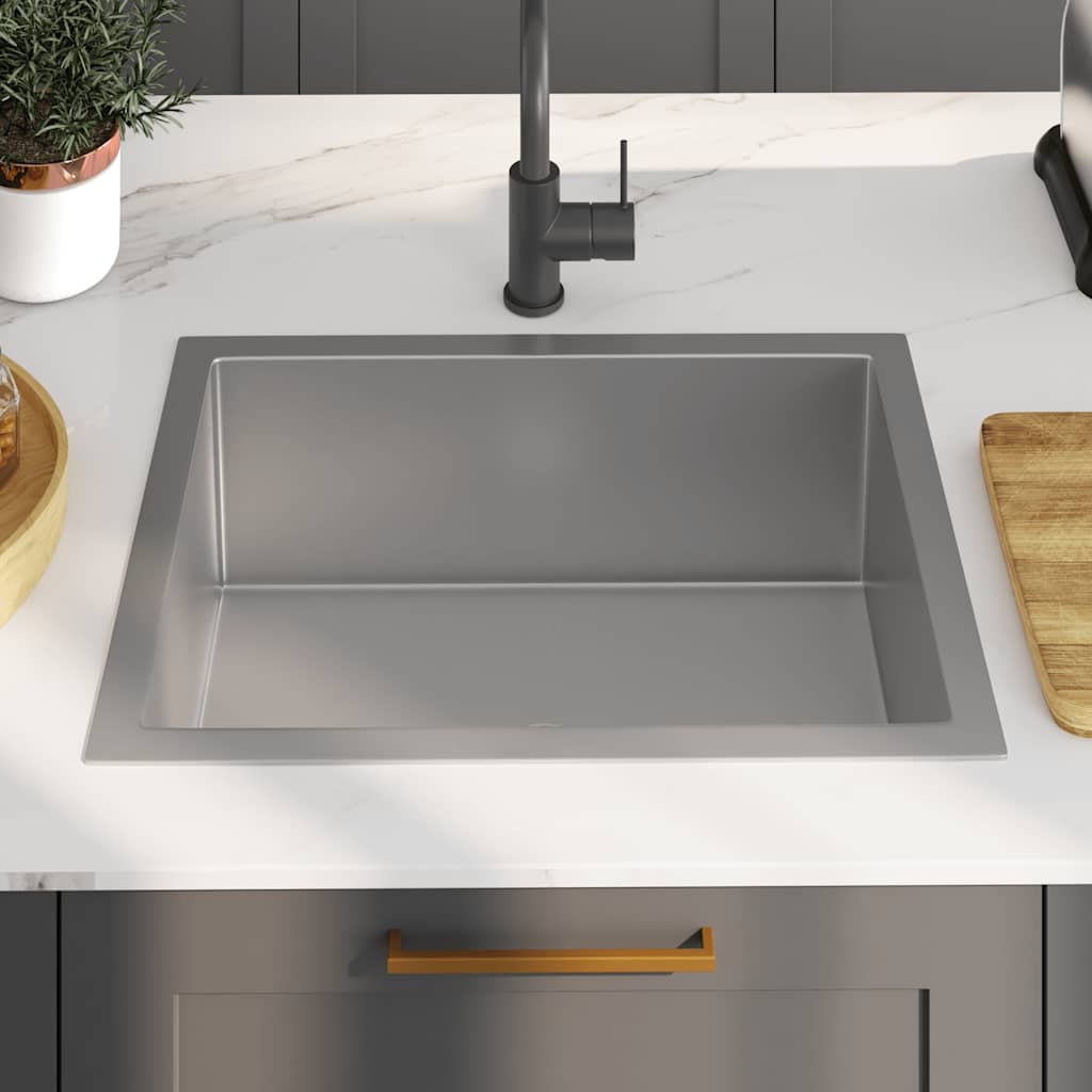 Kitchen sink, stainless steel, handmade