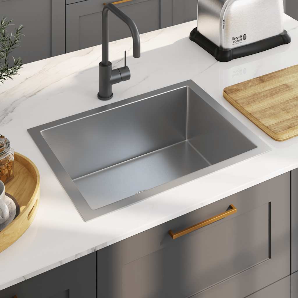 Kitchen sink, stainless steel, handmade
