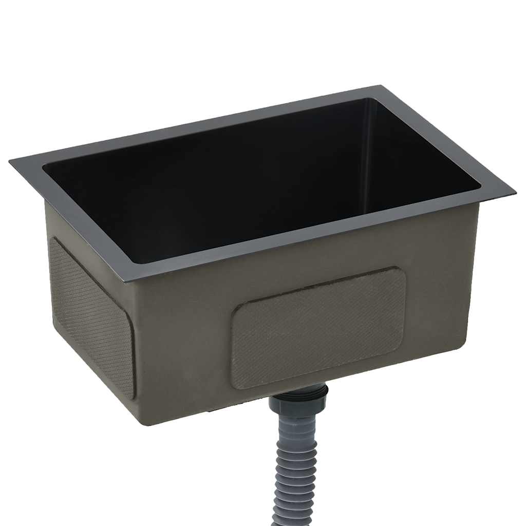 Kitchen sink, black, stainless steel, handmade