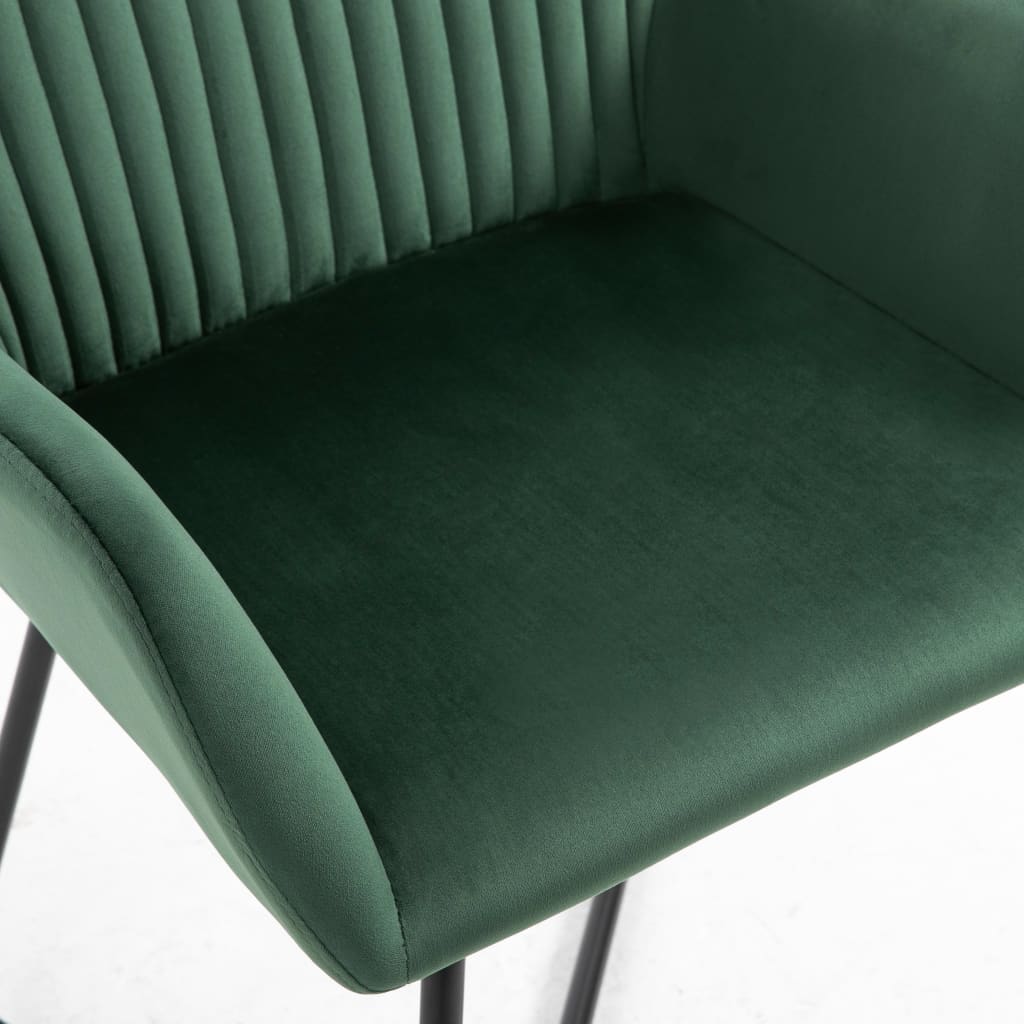 Dining chairs, 2 pcs., green, velvet
