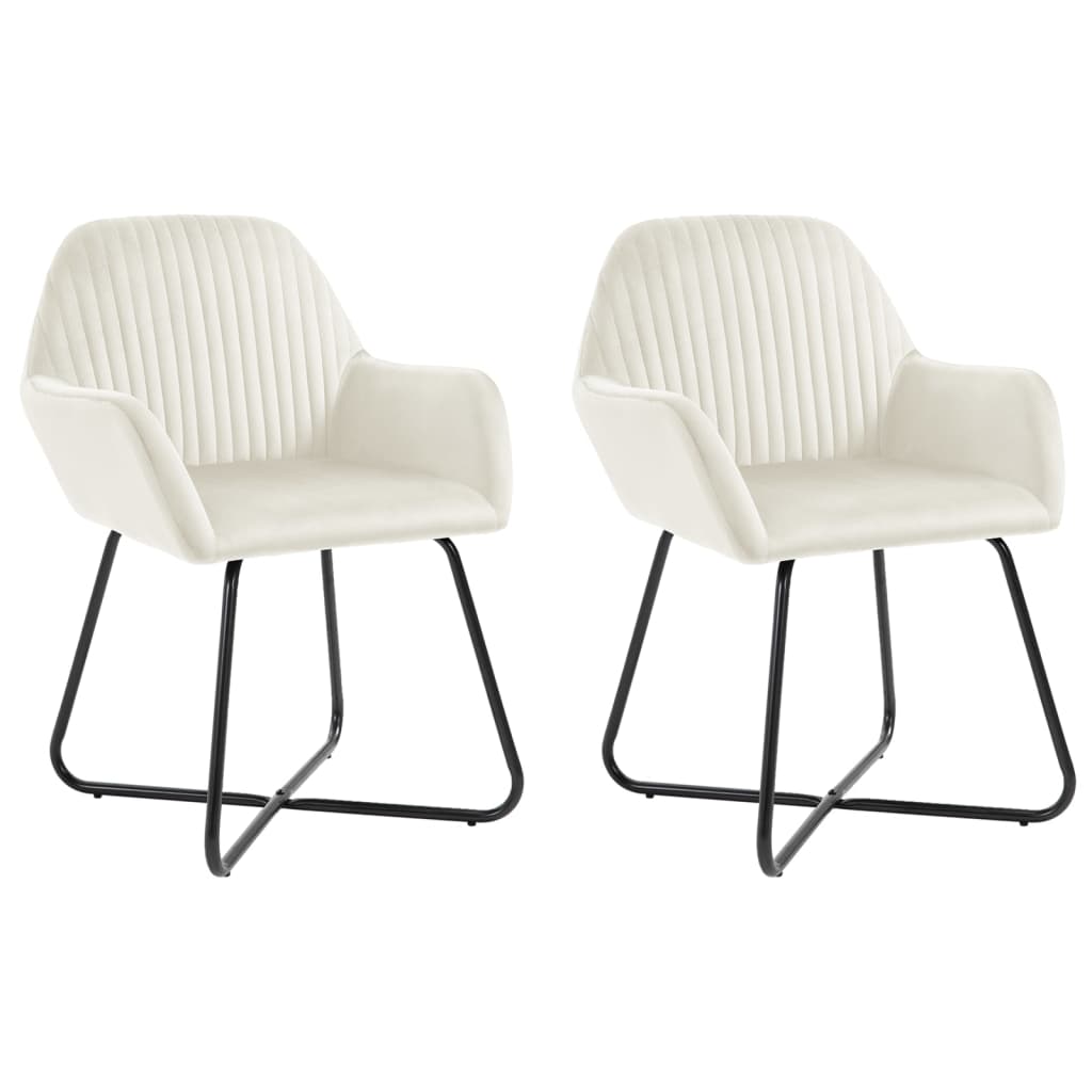 Dining chairs, 2 pcs., cream, velvet