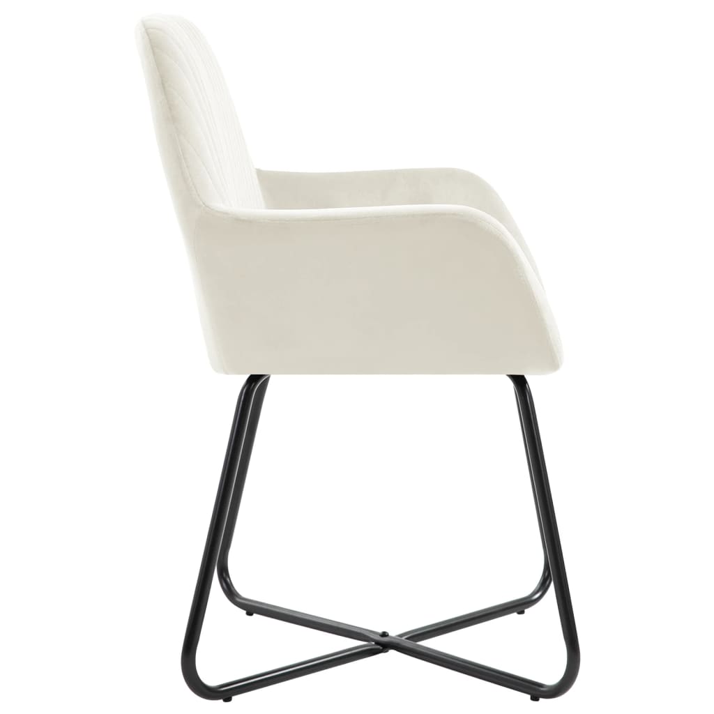 Dining chairs, 2 pcs., cream, velvet