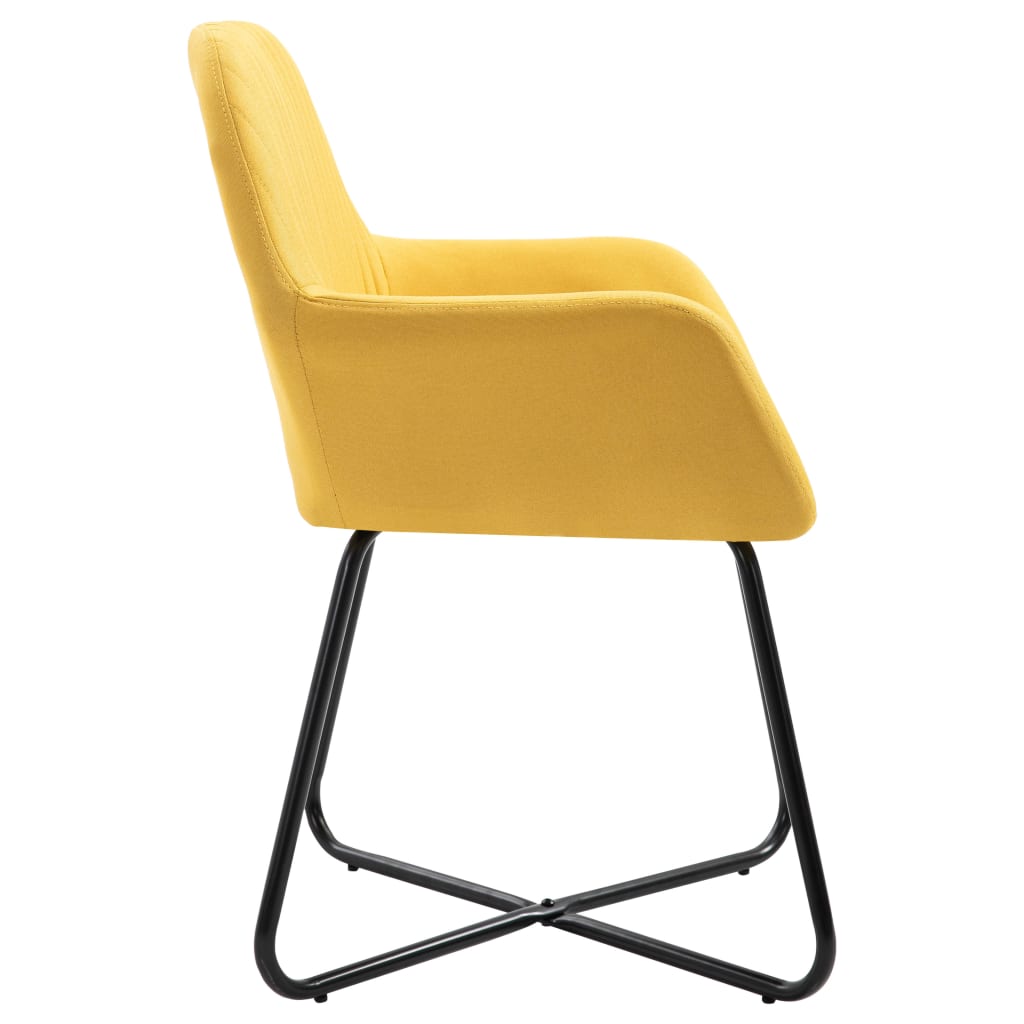Dining chairs, 2 pcs, yellow, fabric