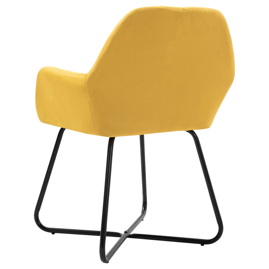 Dining chairs, 2 pcs, yellow, fabric