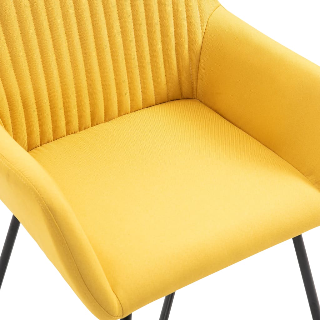 Dining chairs, 2 pcs, yellow, fabric
