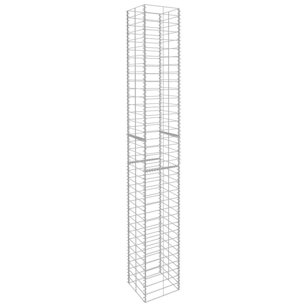 Gabion baskets, 3 pcs., 25x25x197cm, galvanized steel