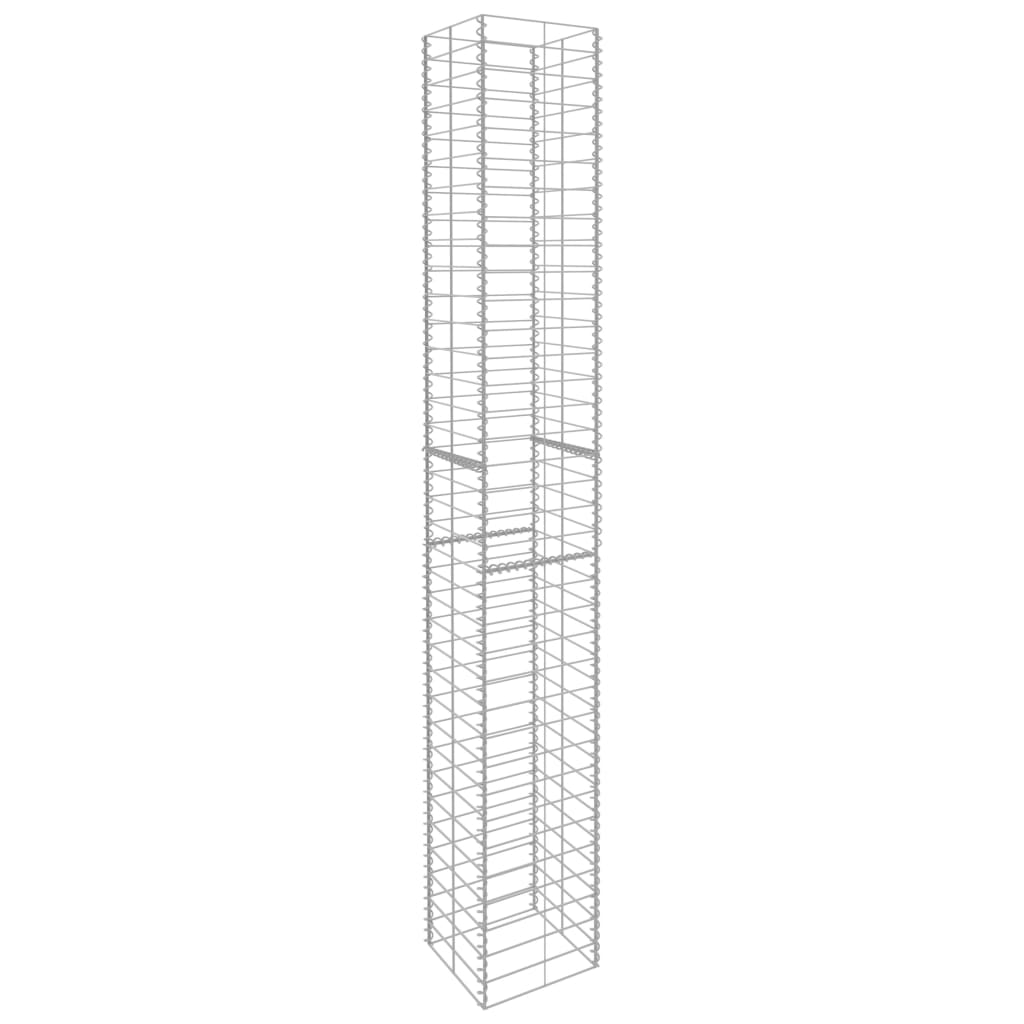 Gabionų krepšiai, 3 vnt., 25x25x197cm, galvanizuotas plienas