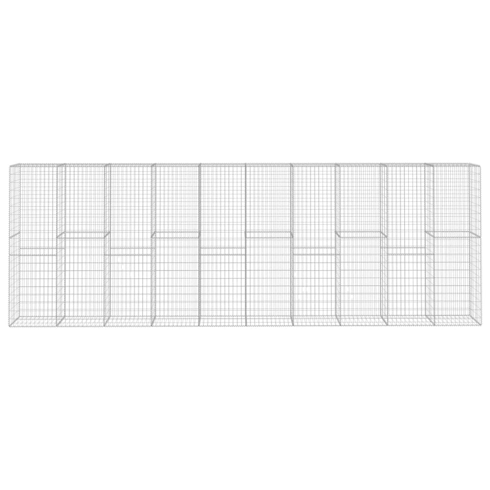 Gabion wall with cover, 600x50x200cm, galvanized steel