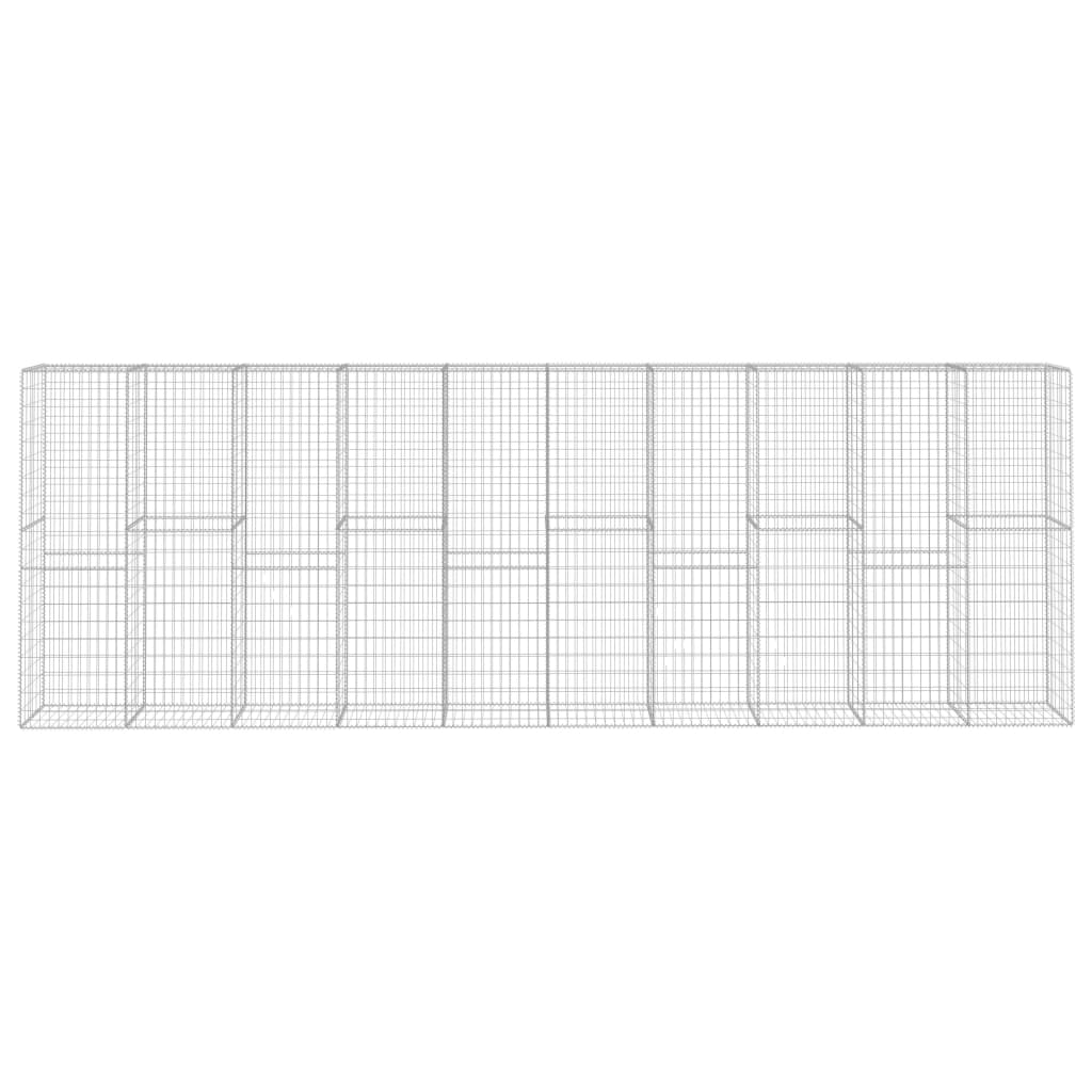 Gabion wall with cover, 600x50x200cm, galvanized steel