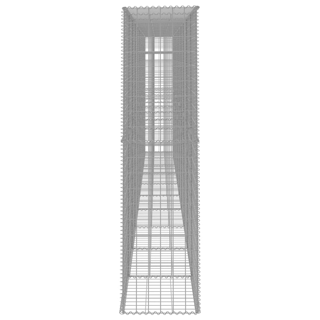Gabion wall with cover, 600x50x200cm, galvanized steel