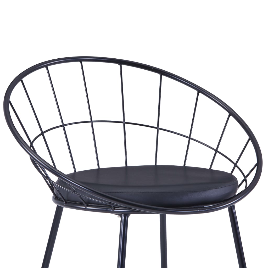 Chairs with artificial leather seats, 4 pcs., black, steel