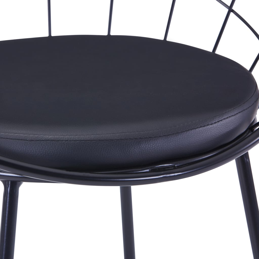 Chairs with artificial leather seats, 4 pcs., black, steel