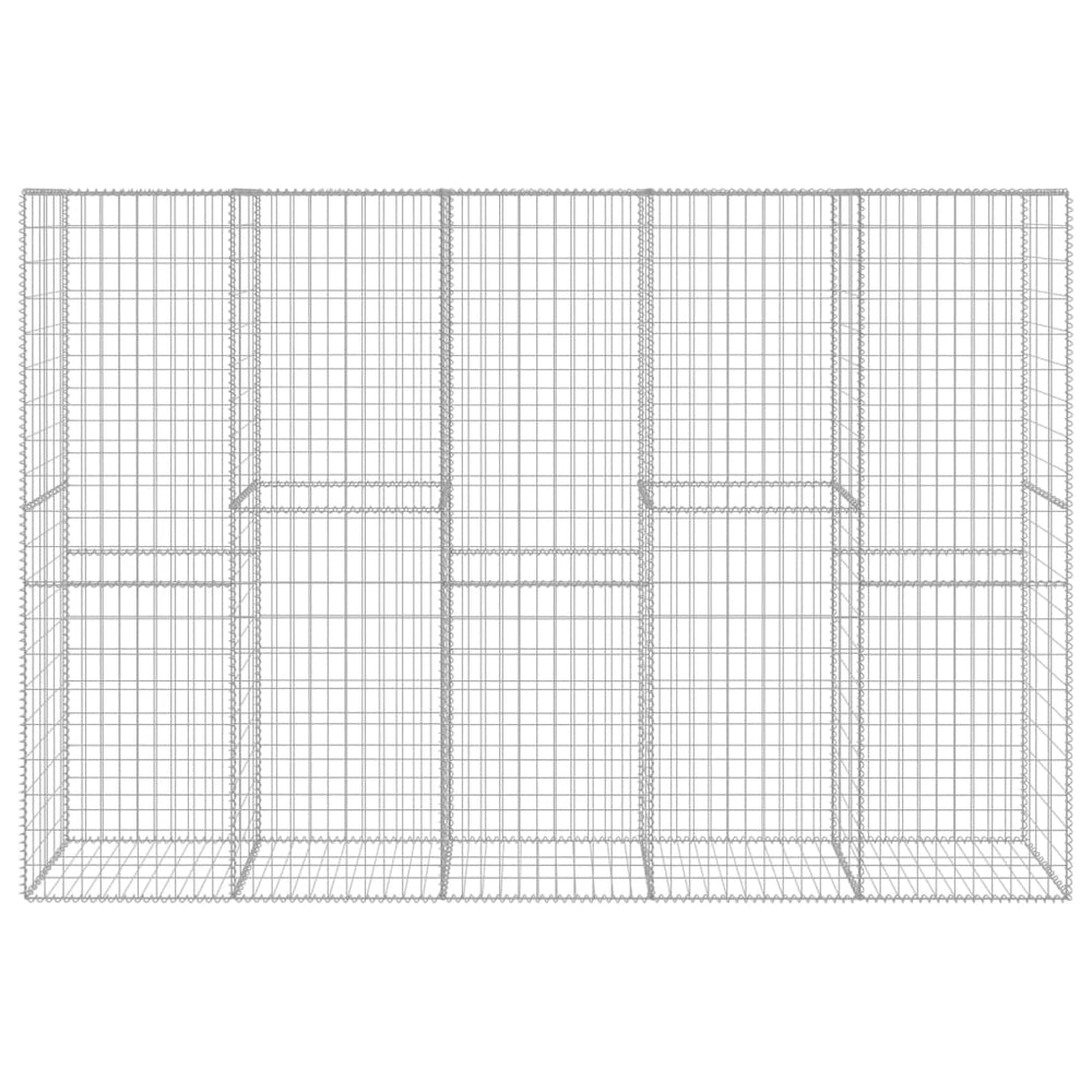 Gabion wall with lids, 300x50x200cm, galvanized steel