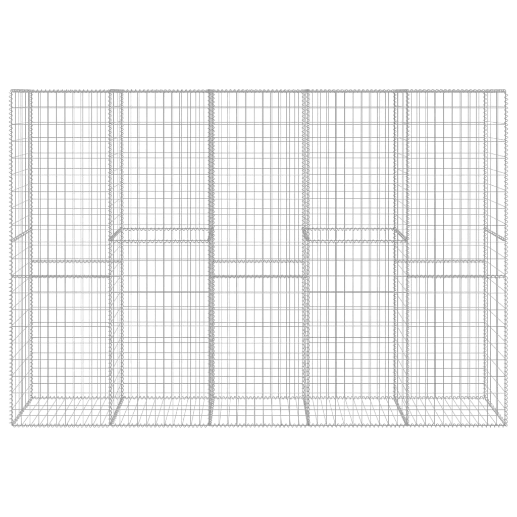 Gabion wall with lids, 300x50x200cm, galvanized steel