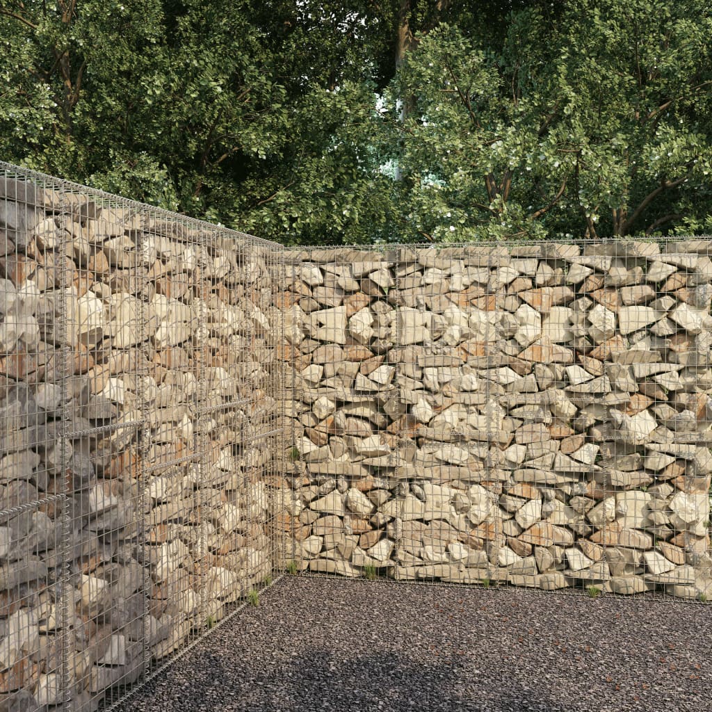 Gabion wall with lids, 300x50x200cm, galvanized steel
