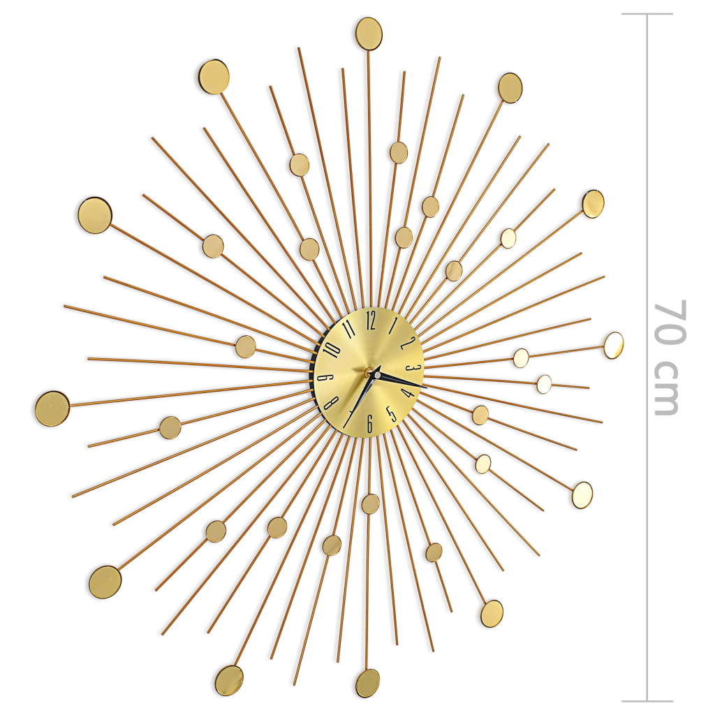 Wall clock, gold-coloured, 70 cm, metal