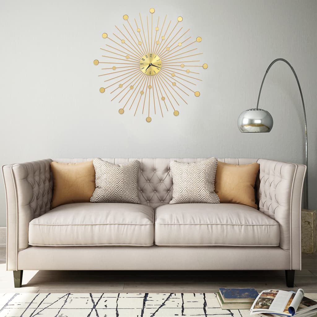 Wall clock, gold-coloured, 70 cm, metal