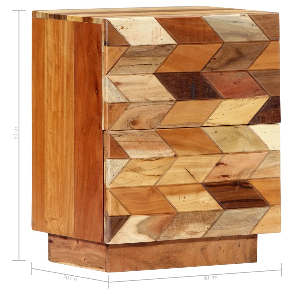 Bedside cabinet, 40x30x50cm, solid reclaimed wood