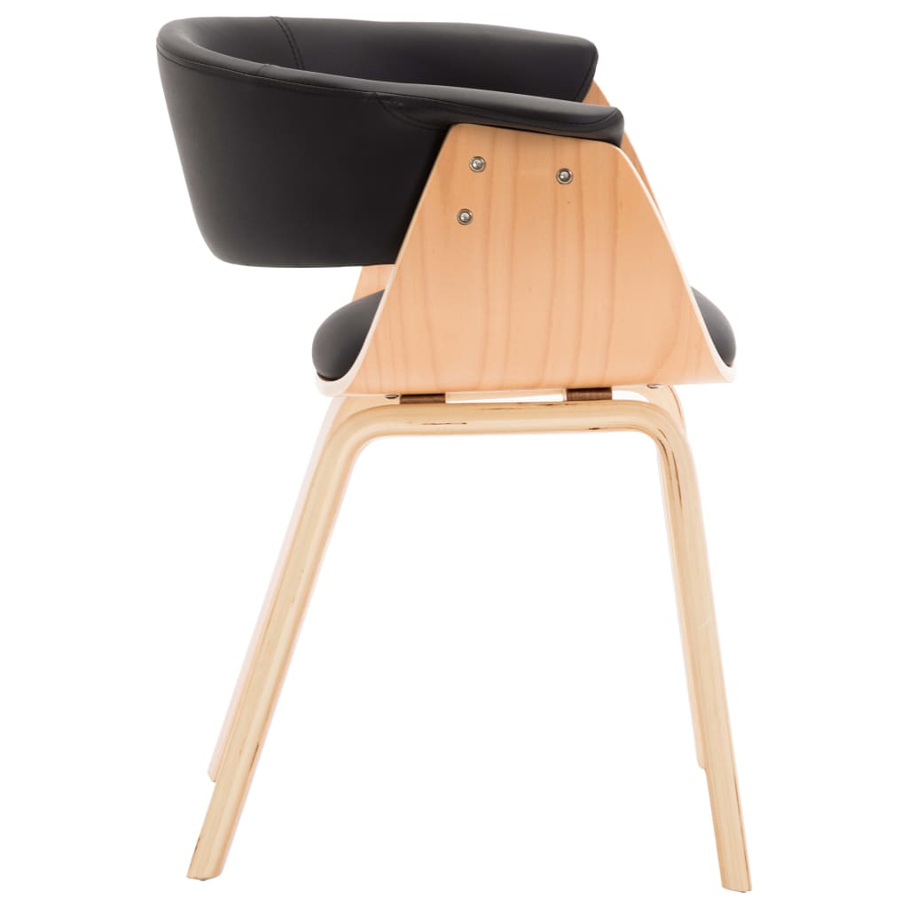 Dining chair, black, bentwood and faux leather