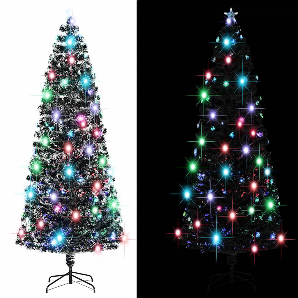 Apšviesta Kalėdų eglutė MEADOW SNOW, su stovu ir LED, 240cm., optinis pluoštas