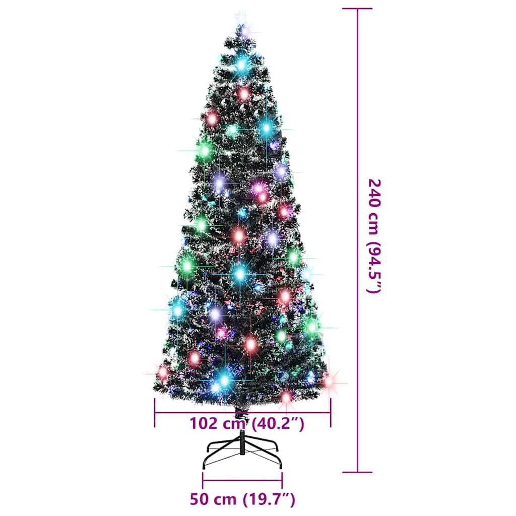 Pre-lit Christmas tree MEADOW SNOW, with stand and LED, 240cm., fibre optic