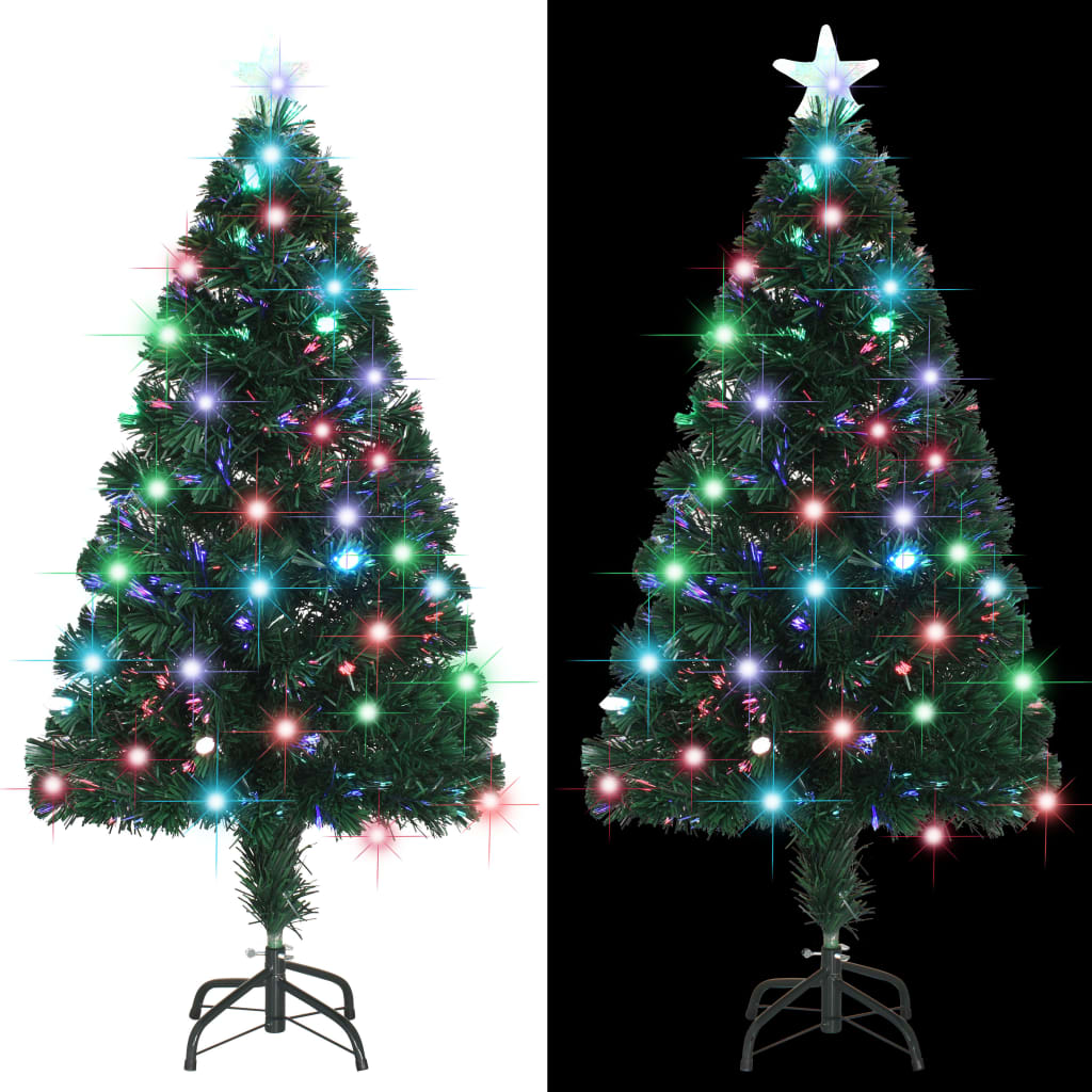 Izgaismota Ziemassvētku eglīte MEADOW SNOW, ar statīvu un LED, 120cm, optiskā šķiedra