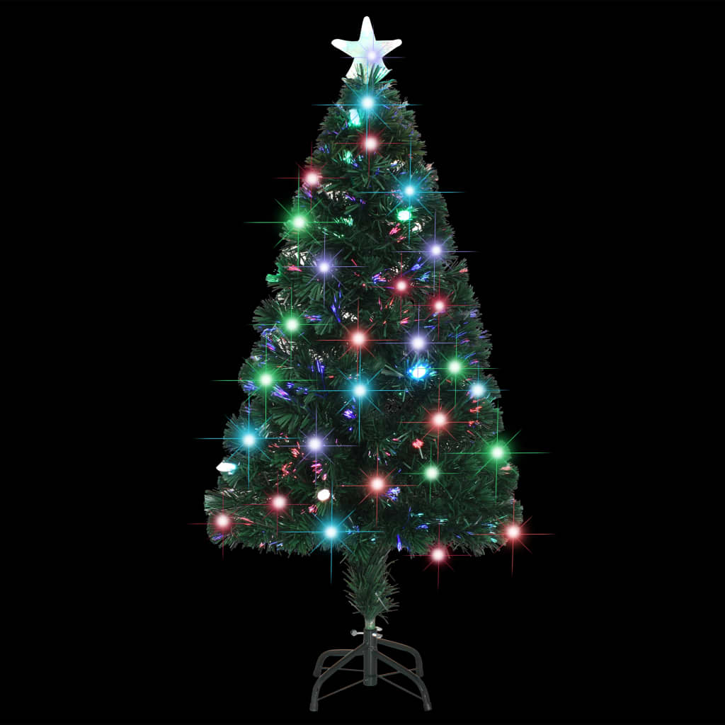 Izgaismota Ziemassvētku eglīte MEADOW SNOW, ar statīvu un LED, 120cm, optiskā šķiedra