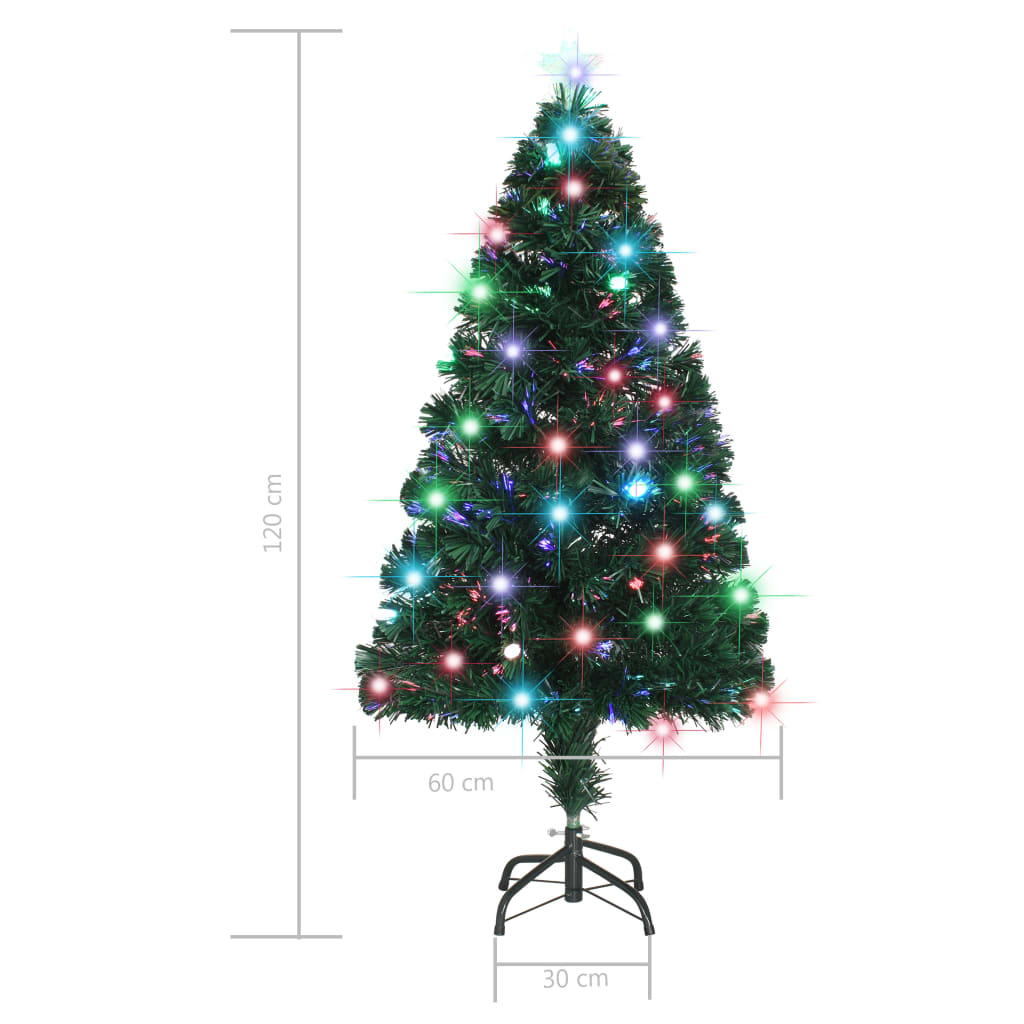 Izgaismota Ziemassvētku eglīte MEADOW SNOW, ar statīvu un LED, 120cm, optiskā šķiedra