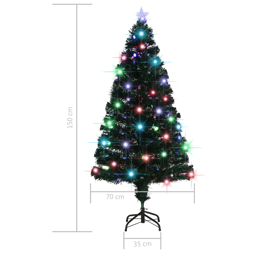 Apšviesta Kalėdų eglutė MEADOW SNOW, su stovu ir LED, 150cm., optinis pluoštas