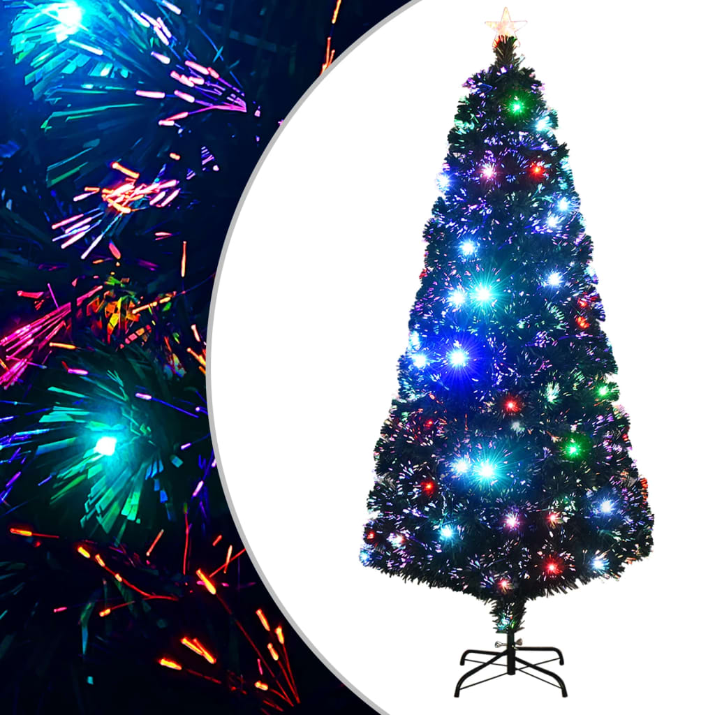 Apšviesta Kalėdų eglutė su stovu ir LED, 180cm, optinis pluoštas