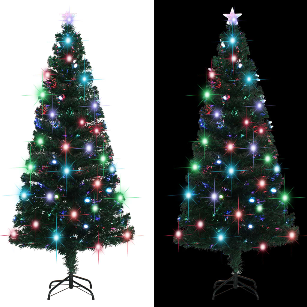 Apšviesta Kalėdų eglutė su stovu ir LED, 180cm, optinis pluoštas