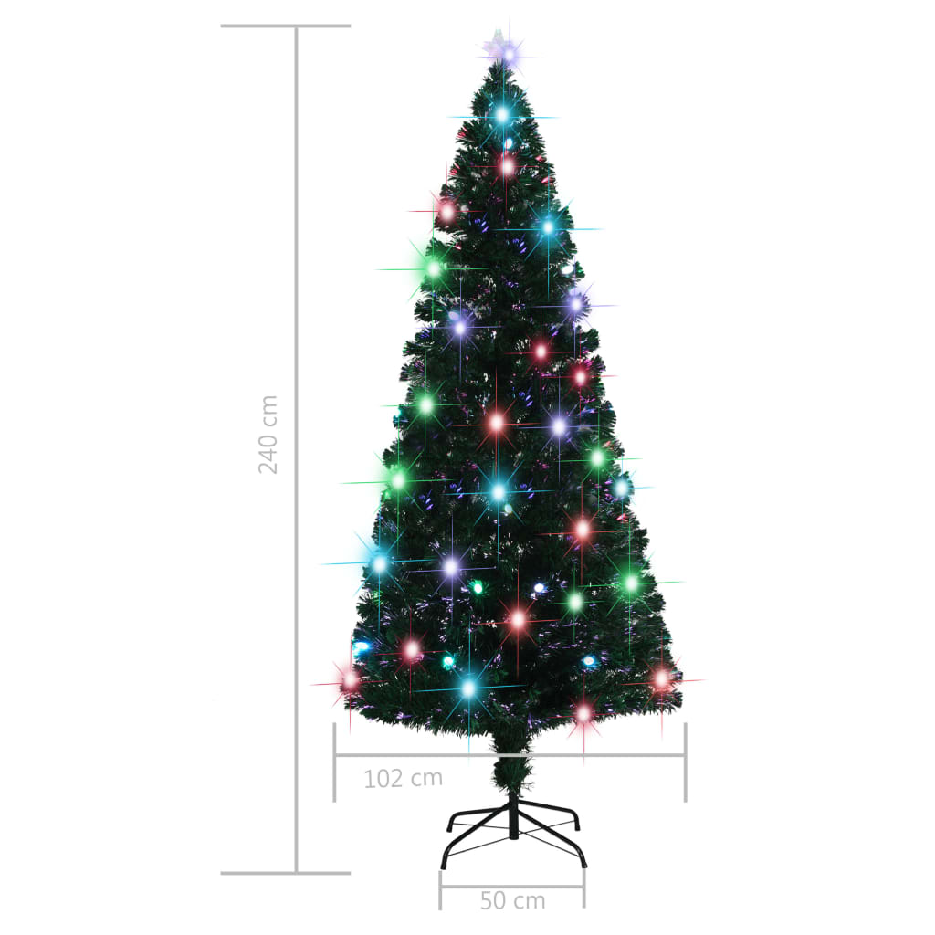 Apšviesta Kalėdų eglutė MEADOW SNOW, su stovu ir LED, 210cm., optinis pluoštas