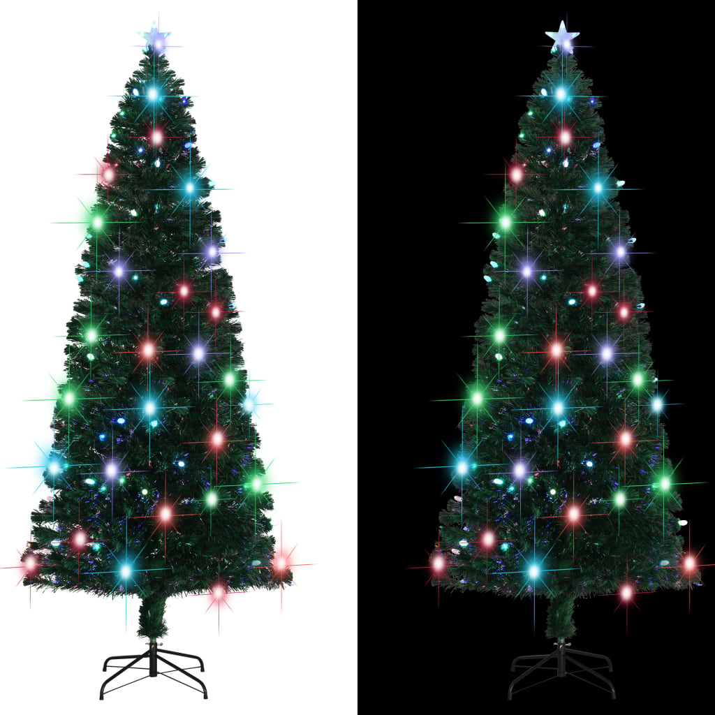 Šviečianti Kalėdų eglutė su stovu ir LED, 240cm, optinis pluoštas