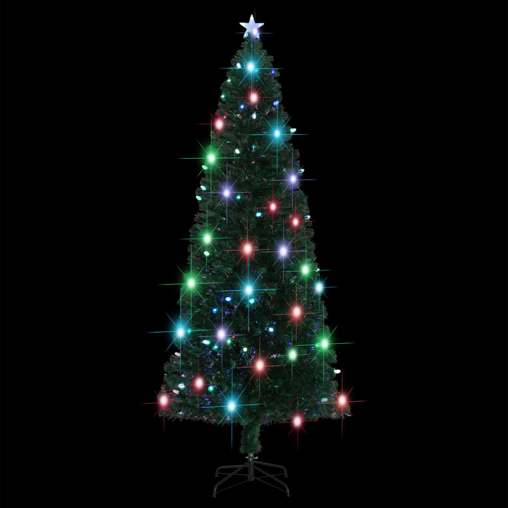 Šviečianti Kalėdų eglutė su stovu ir LED, 240cm, optinis pluoštas