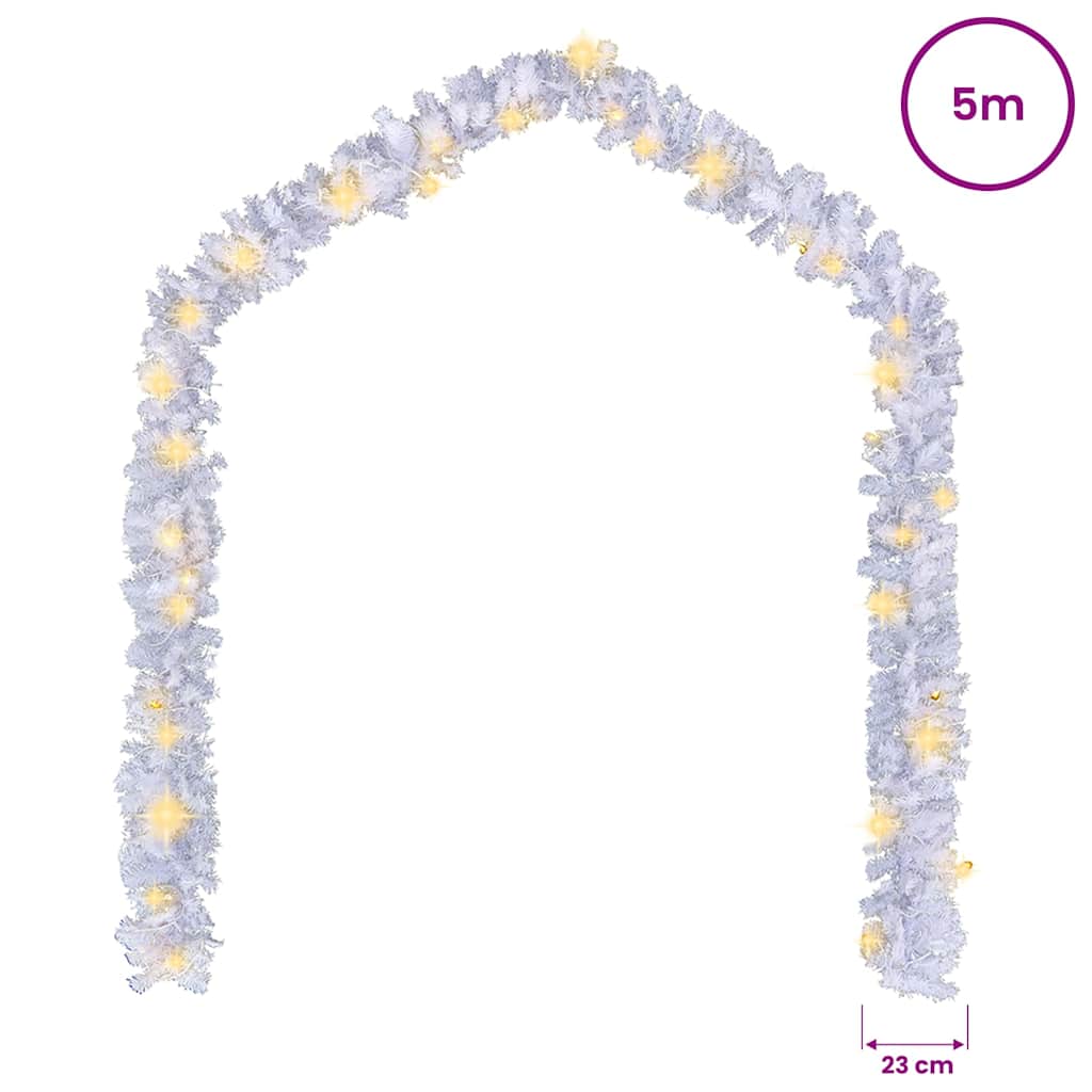 Christmas garland with LED lights, white, 5 m