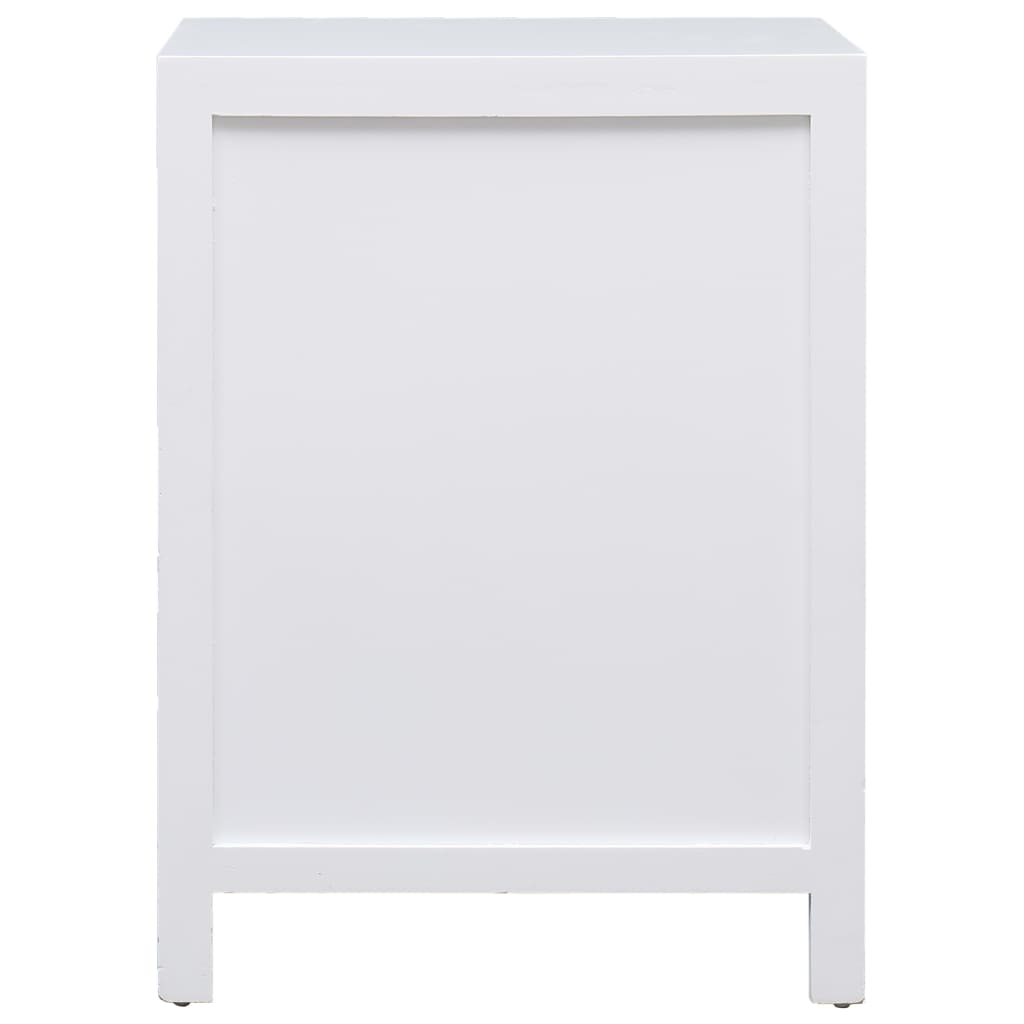 Nightstand, white, 38x28x52 cm, paulownia wood