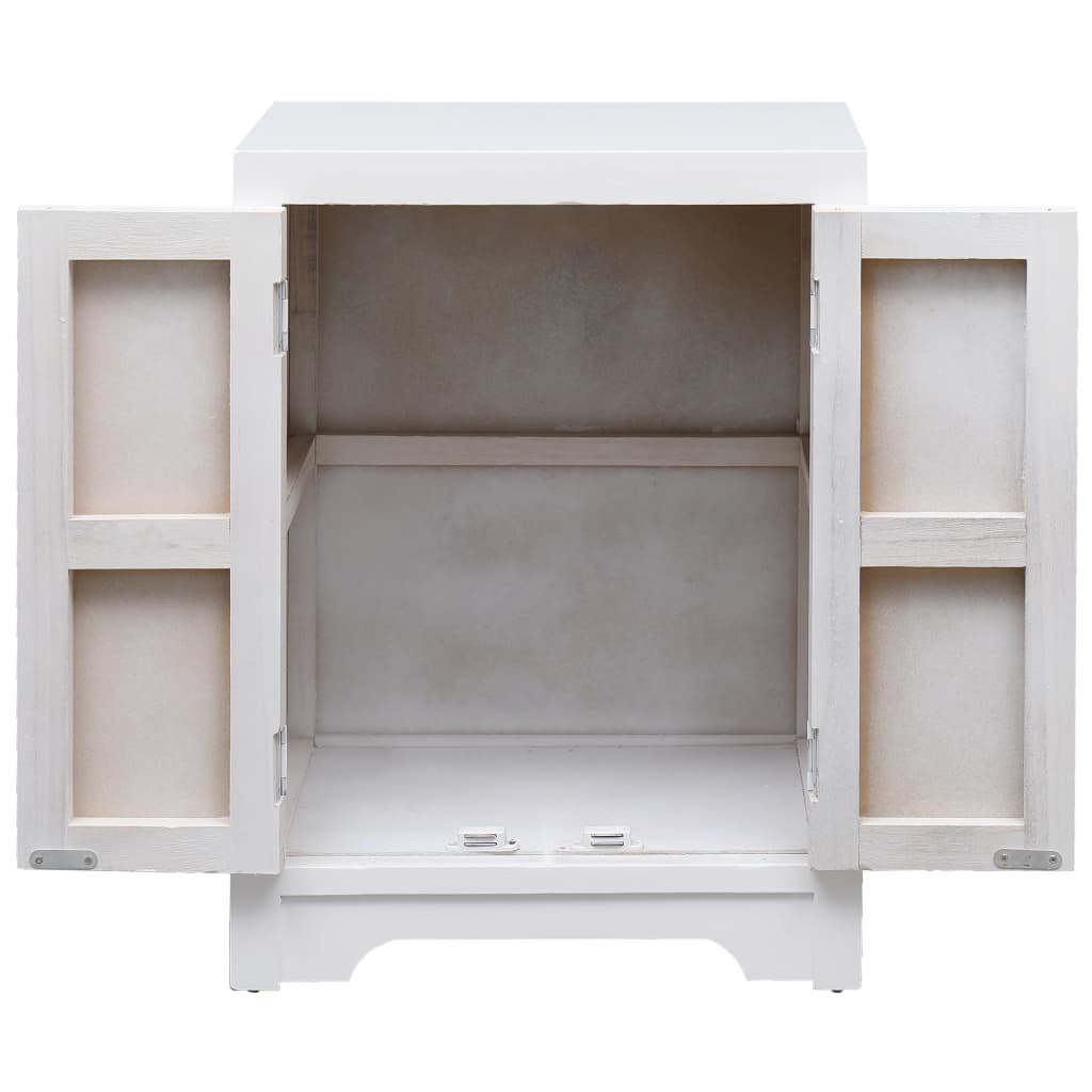 Nightstand, white, 38x28x52 cm, paulownia wood