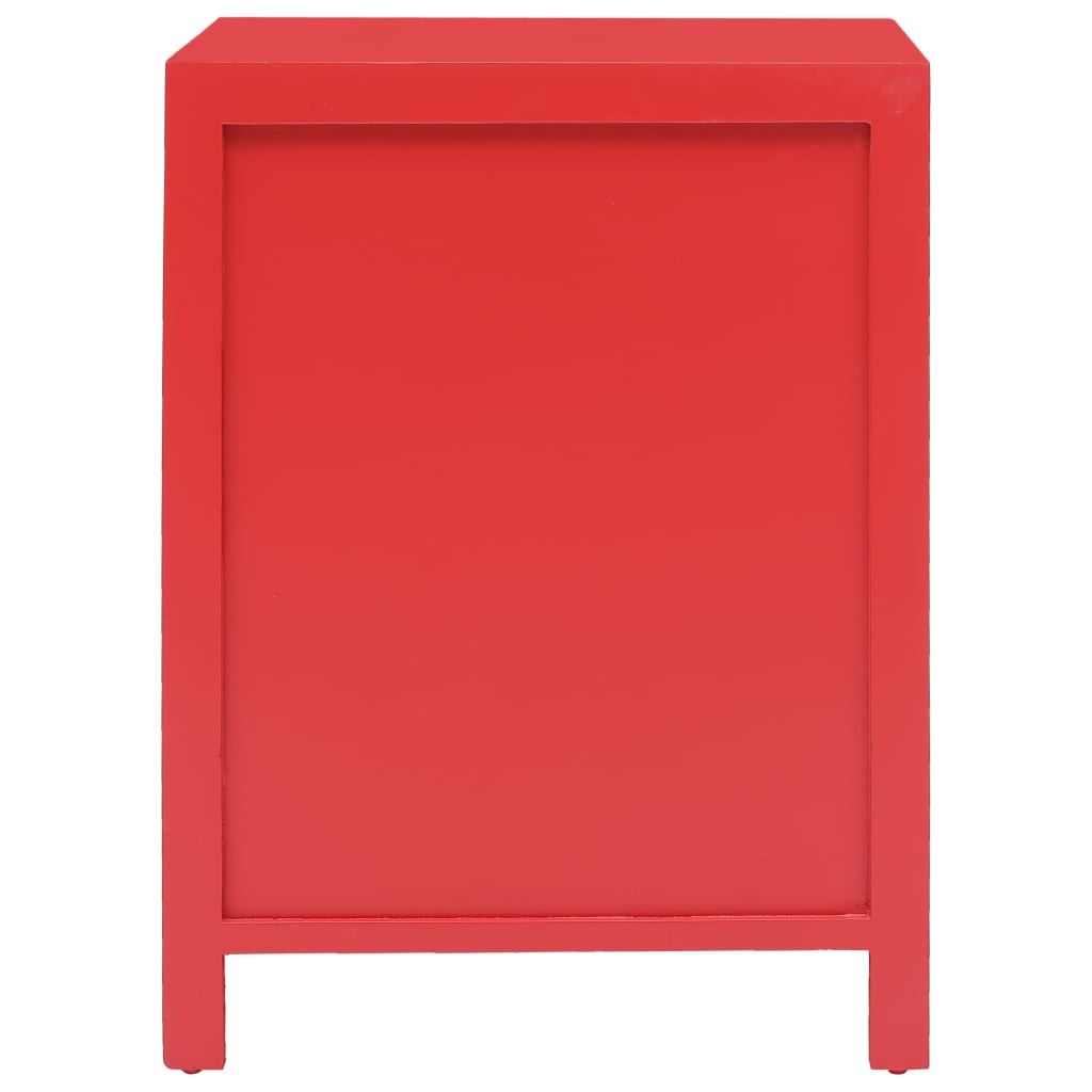 Nightstand, red, 38x28x52 cm, paulownia wood