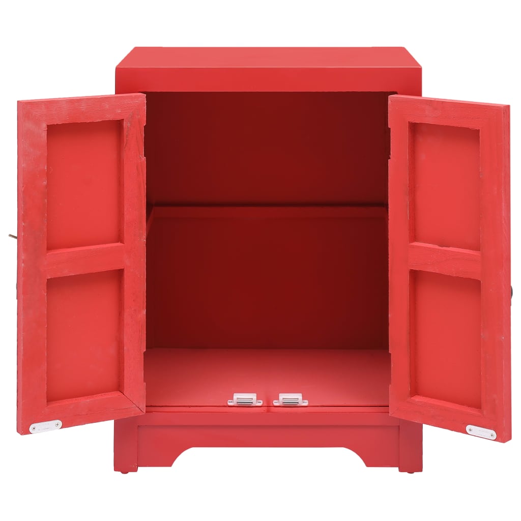 Nightstand, red, 38x28x52 cm, paulownia wood