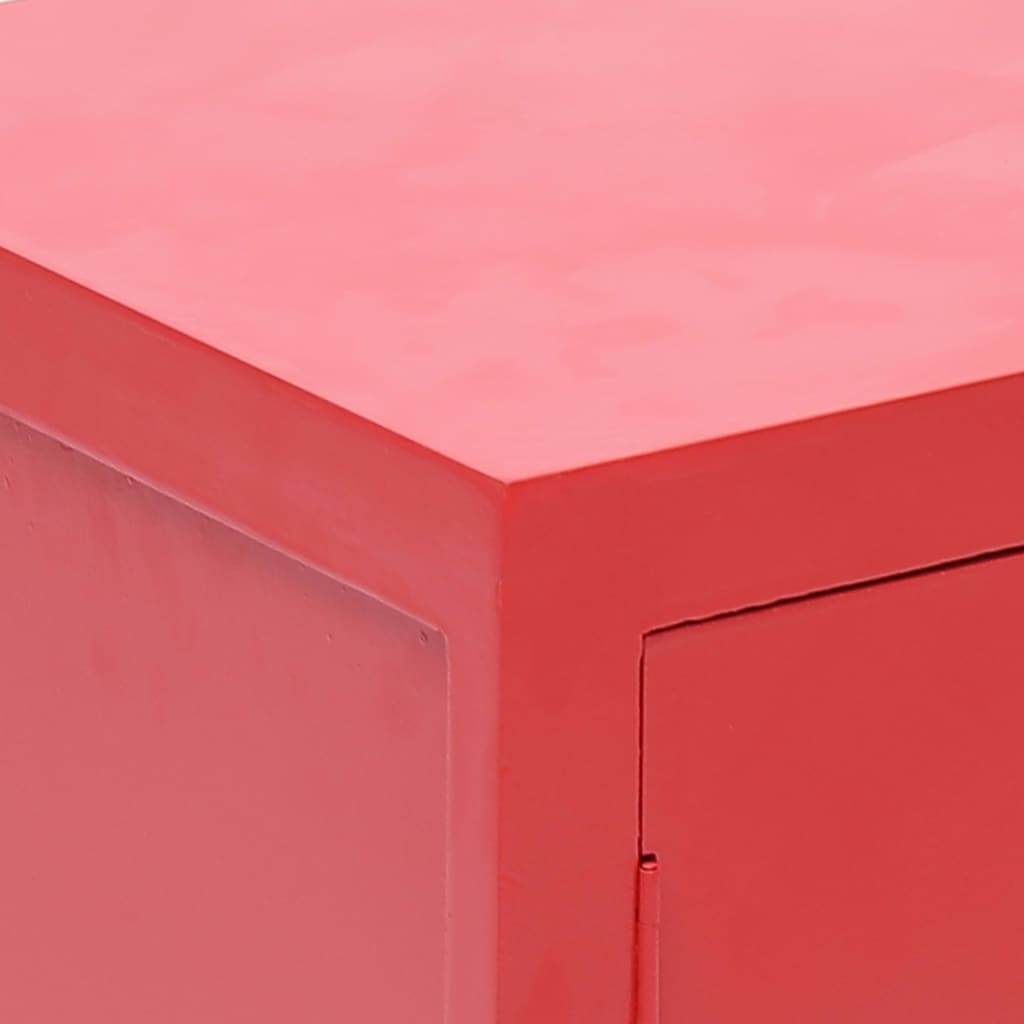 Nightstand, red, 38x28x52 cm, paulownia wood