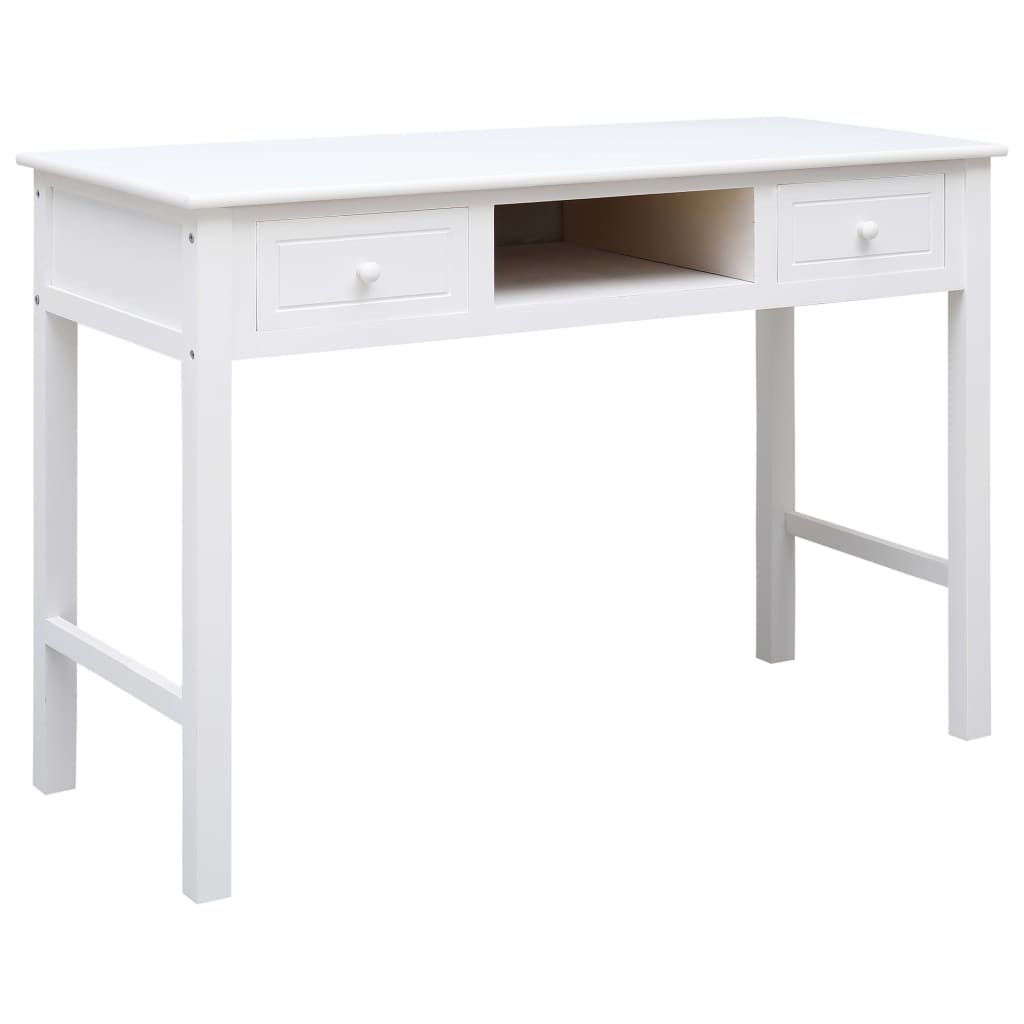Rašomasis stalas, baltos spalvos, 110x45x76 cm, mediena