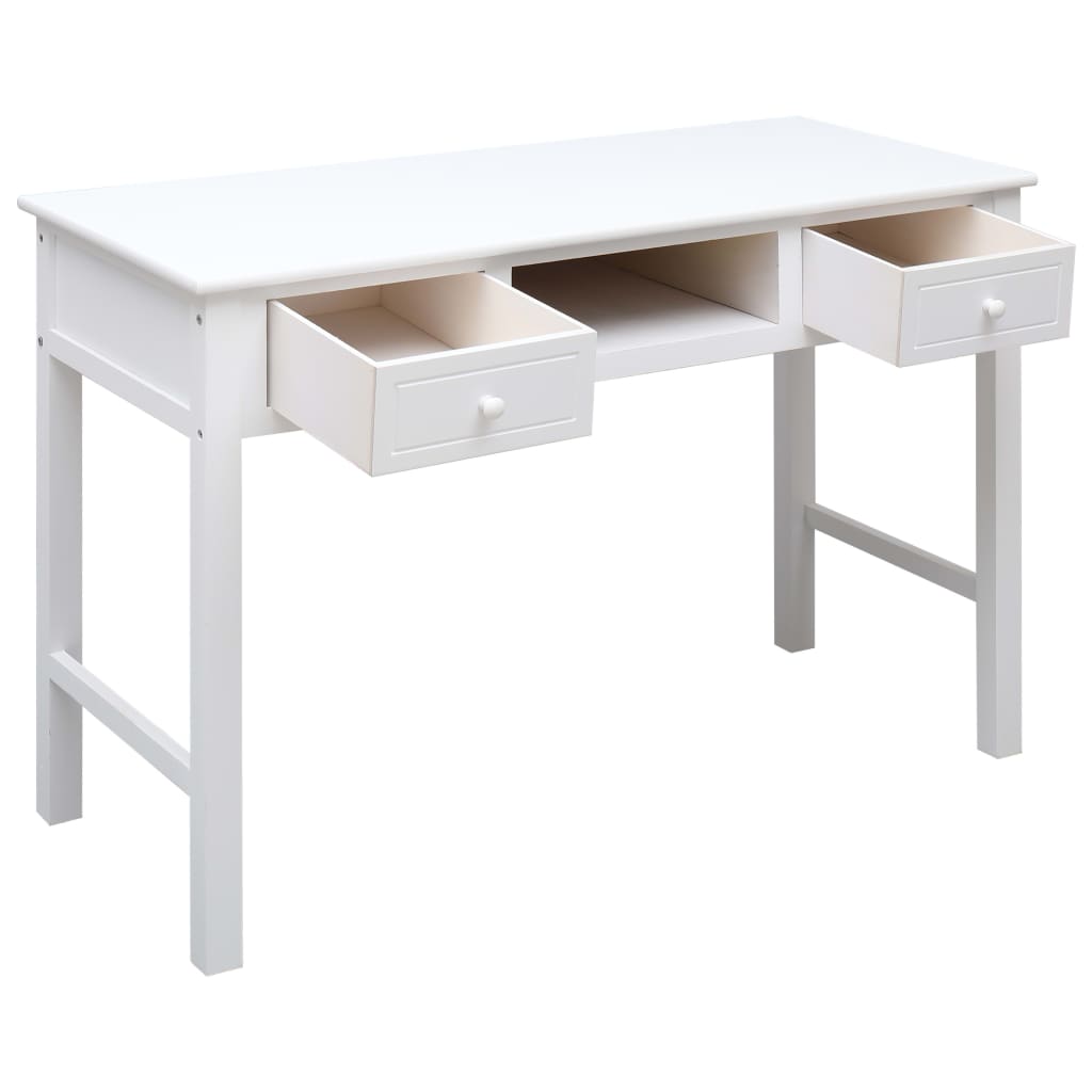 Rašomasis stalas, baltos spalvos, 110x45x76 cm, mediena