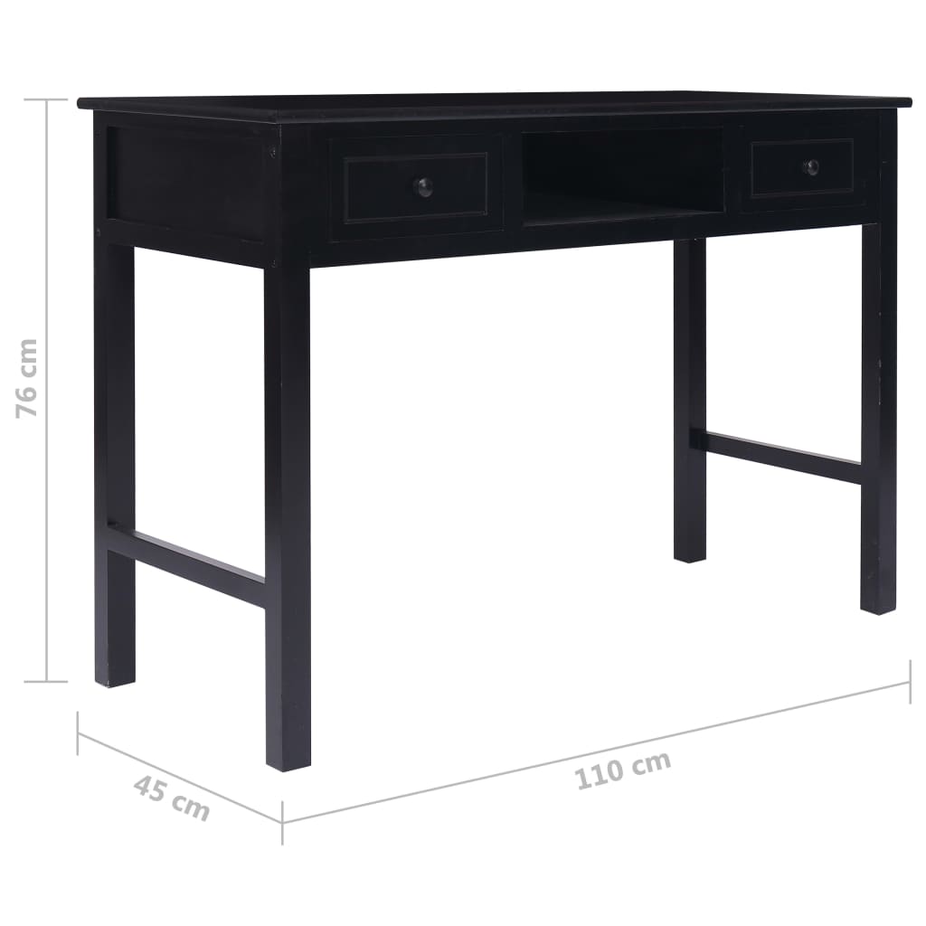 Desk, black, 110x45x76 cm, wood