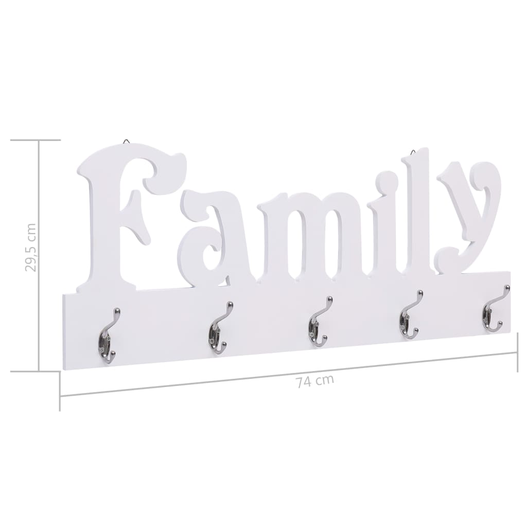 Wall-mounted coat rack FAMILY, 74x29.5cm