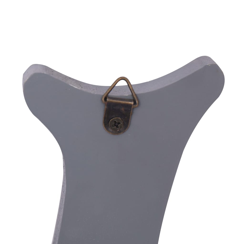Wall-mounted coat rack WELCOME, grey, 74x29.5cm