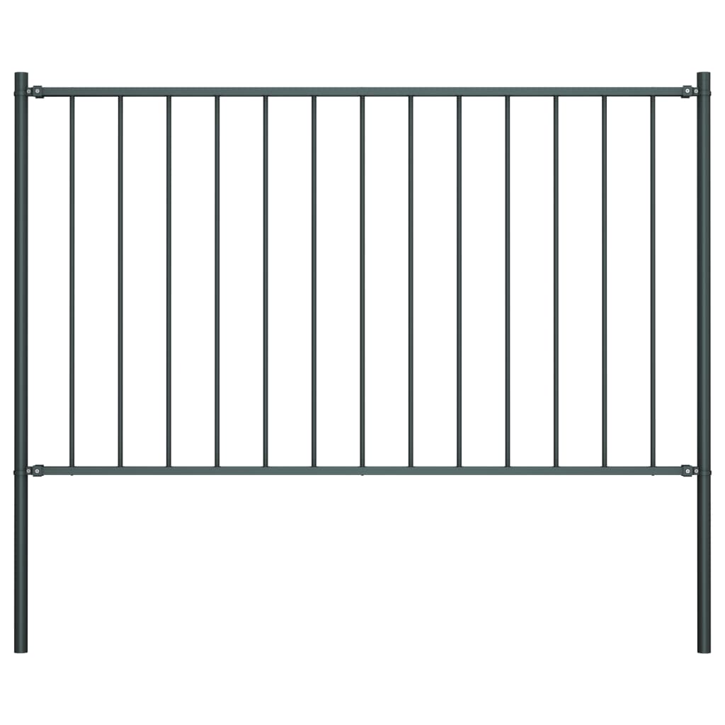 Žoga panelis ar stabiem, pulverkrāsots tērauds, 1,81x0,75m, antracīta krāsā