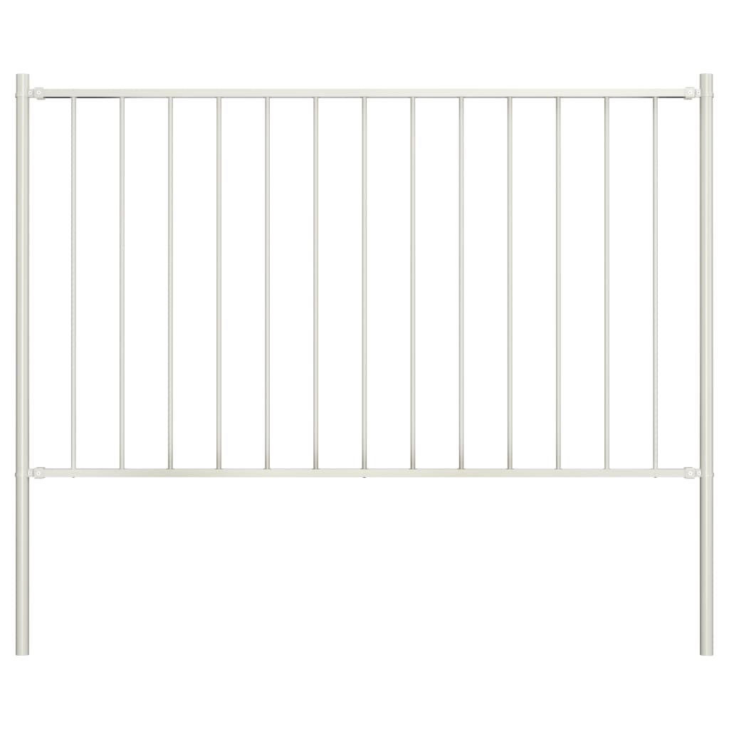 Žoga panelis ar stabiem, pulverkrāsots tērauds, 1,81x1 m, balts