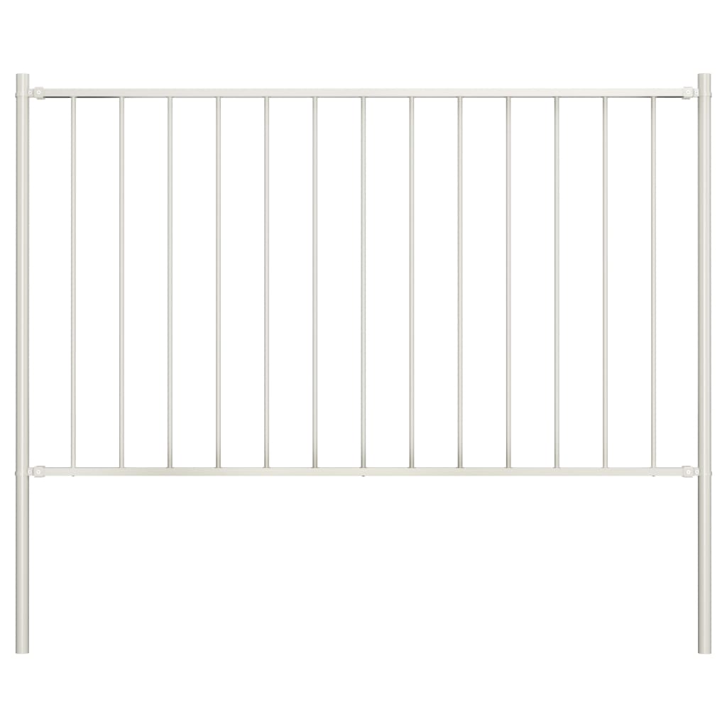Žoga panelis ar stabiem, pulverkrāsots tērauds, 1,81x1,25 m, balts
