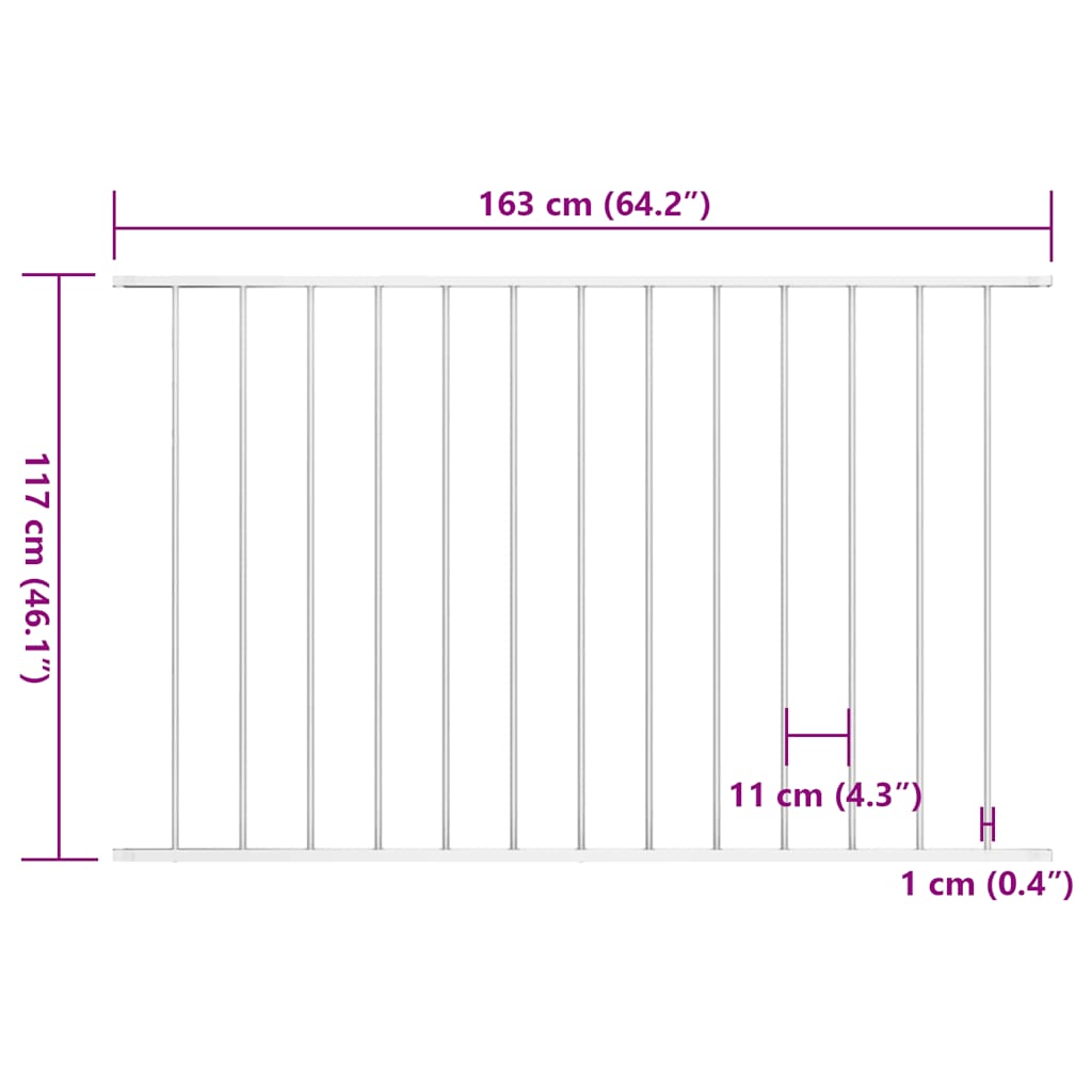 Žoga panelis, pulverkrāsots tērauds, 1,7x1,25 m, balts