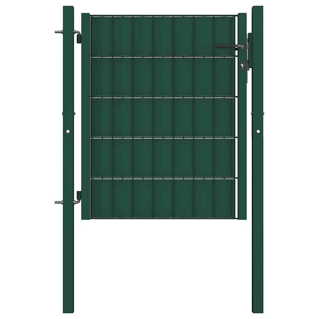 Sētas vārti, PVC un tērauds, 100x81 cm, zaļi